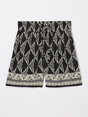 FatFace Black Mono Geo Flippy Shorts - Image 5 of 5