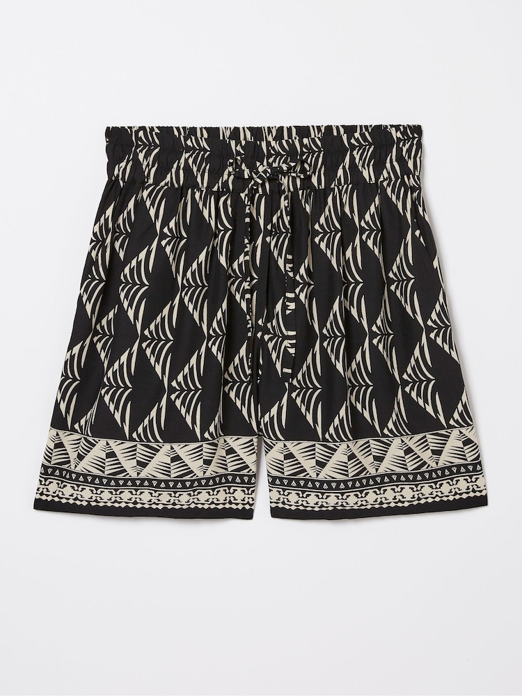 FatFace Black Mono Geo Flippy Shorts - Image 5 of 5