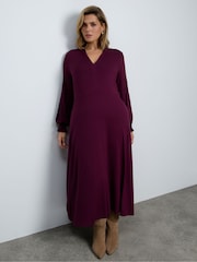 Vermelho - Vestido midaxi de malha com amarração lateral Live Unlimited - Imagem 4 de 5