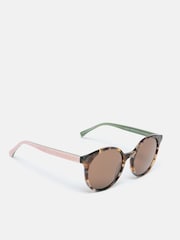 Joules Tortoiseshell Print Round Rimmed Sunglasses - Image 1 of 4