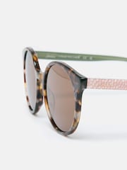 Joules Tortoiseshell Print Round Rimmed Sunglasses - Image 3 of 4