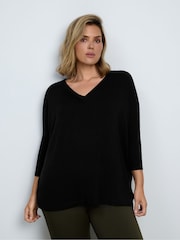 Live Unlimited Black Jersey V-Neck Top - Image 4 of 5