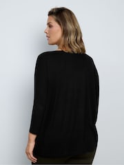 Live Unlimited Black Jersey V-Neck Top - Image 5 of 5