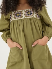 FatFace Green Crochet Dress - Image 4 of 5