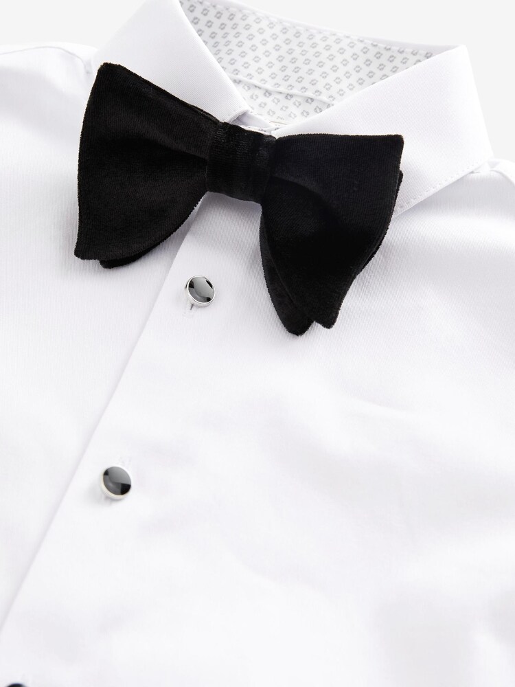 White Long Sleeve Smart Shirt With Bow Tie (3-16yrs) - Image 3 of 4