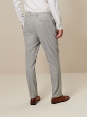 Grey Tailored Fit Textured Suit Trousers - Image 3 of 8