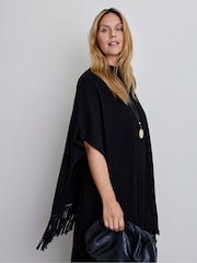 Live Unlimited Black Fringe Poncho - Image 2 of 6