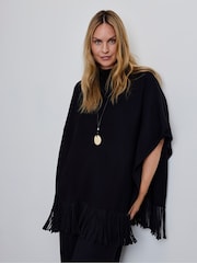 Live Unlimited Black Fringe Poncho - Image 3 of 6