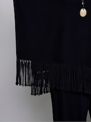Live Unlimited Black Fringe Poncho - Image 5 of 6