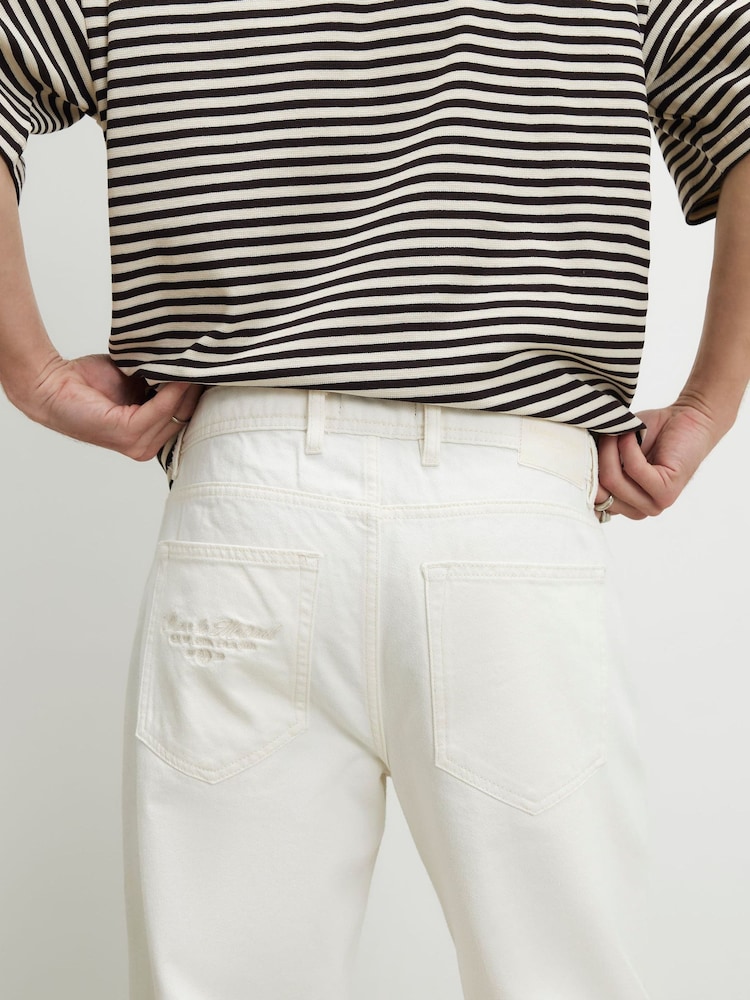 River Island Cream Loose Fit Jeans - Image 4 of 4