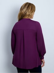 Live Unlimited Purple Jersey Nehru Collar Tunic - Image 2 of 5
