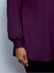 Live Unlimited Purple Jersey Nehru Collar Tunic - Image 5 of 5