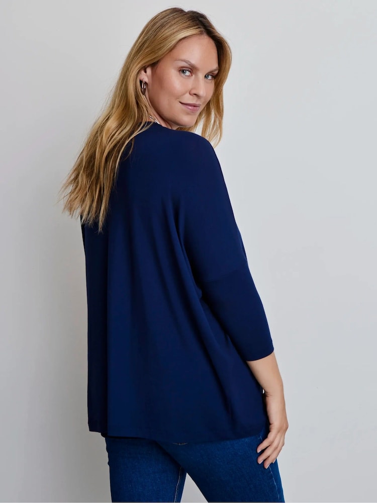 Live Unlimited Blue Jersey V-Neck Top - Image 2 of 5 Live Unlimited Blue Jersey V-Neck Top - Image 2 of 5