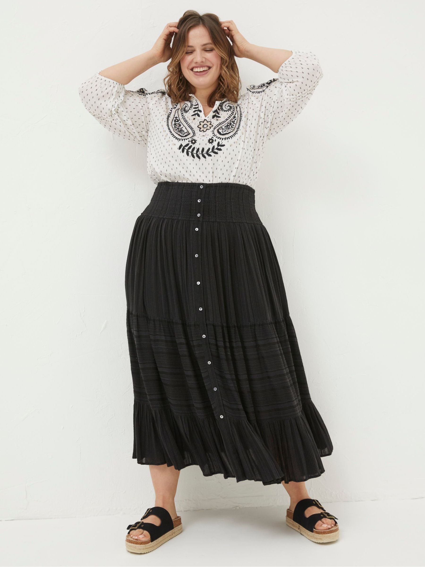 Beach maxi skirt black cheap