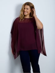 Crveno - Live Unlimited Cape Overlay Poncho - Slika 2 od 3