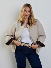 Live Unlimited Cream Oatmeal Cord Collar Jacket - Image 1 of 1