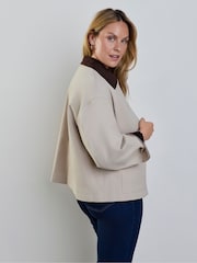 Live Unlimited Cream Oatmeal Cord Collar Jacket - Image 5 of 7
