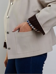 Live Unlimited Cream Oatmeal Cord Collar Jacket - Image 6 of 7