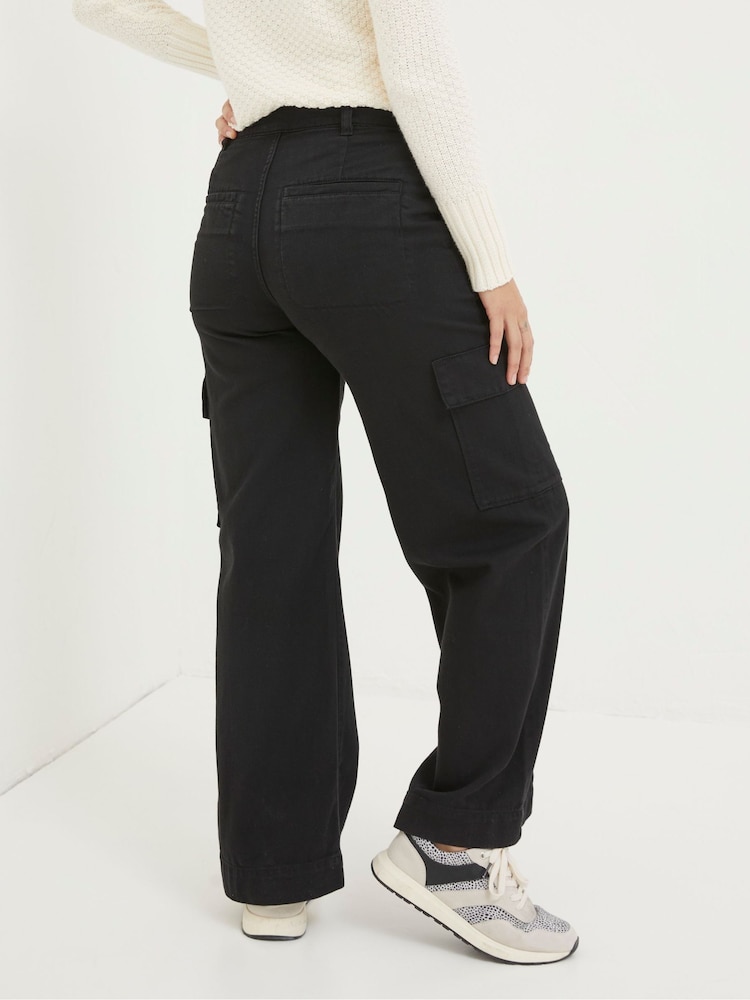 FatFace Black Bodi Belted Cargo Trousers - Image 2 of 5 FatFace Black Bodi Belted Cargo Trousers - Image 2 of 5
