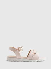 River Island Pink Pink Snaffle Detail Sandals - Image 1 of 5