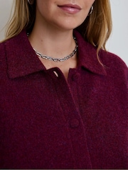 Live Unlimited Burgundy Red Polo Collar Cardigan - Image 5 of 5