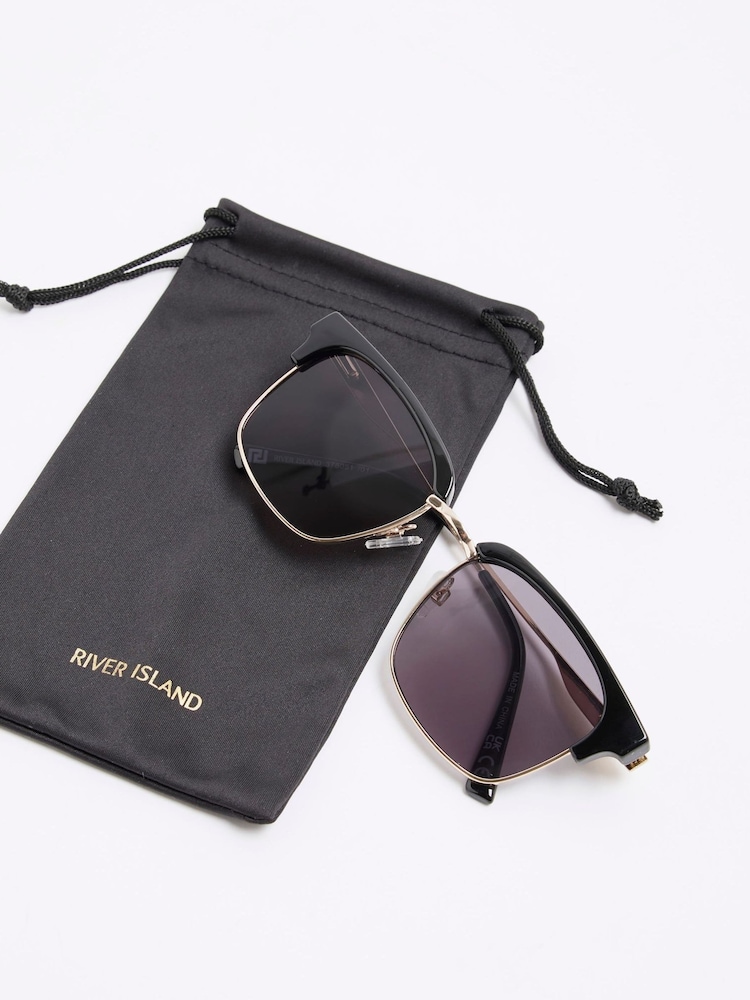 River Island Black Clubmaster Sunglasses - Image 4 of 4