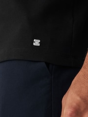 Black Check Short Sleeve Smart Collar Polo Shirt - Image 5 of 8