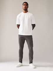 Grey Dark Skinny Fit Stretch Chino Trousers - Image 2 of 9