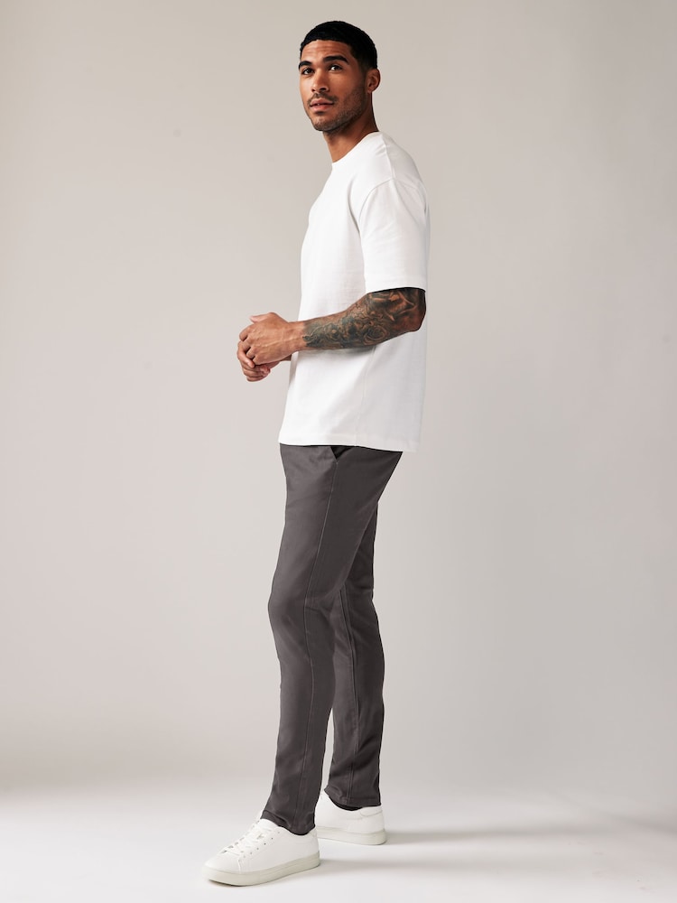 Dunkelgrau - Chinohose in Skinny Fit mit Stretchanteil - Image 3 of 9