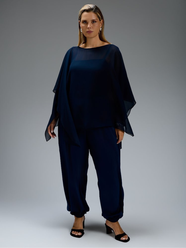Plavo - Live Unlimited Cape Overlay Poncho - Slika 1 od 6 Plavo - Live Unlimited Cape Overlay Poncho - Slika 1 od 6