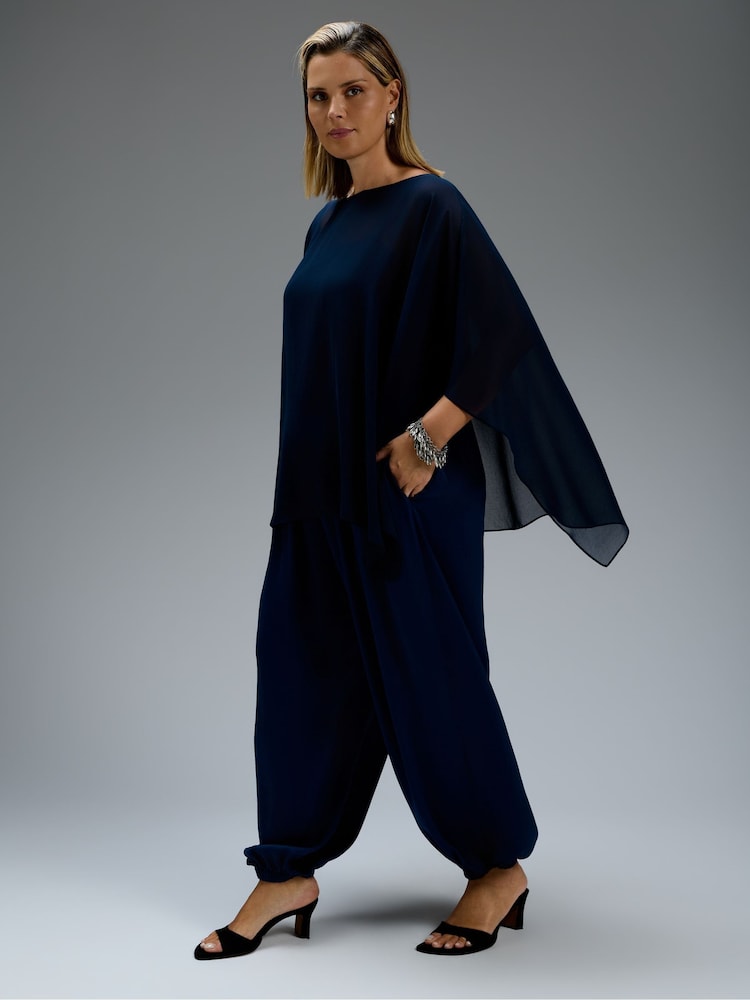 Plavo - Live Unlimited Cape Overlay Poncho - Slika 2 od 6 Plavo - Live Unlimited Cape Overlay Poncho - Slika 2 od 6