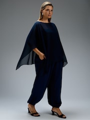 Plavo - Live Unlimited Cape Overlay Poncho - Slika 5 od 6