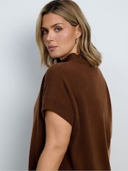 Live Unlimited Brown High Neck Knitted Top - Image 2 of 6
