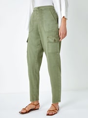 Roman Green Casual Stretch Cargo Trousers - Image 1 of 5