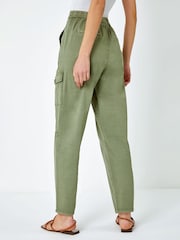 Roman Green Casual Stretch Cargo Trousers - Image 2 of 5