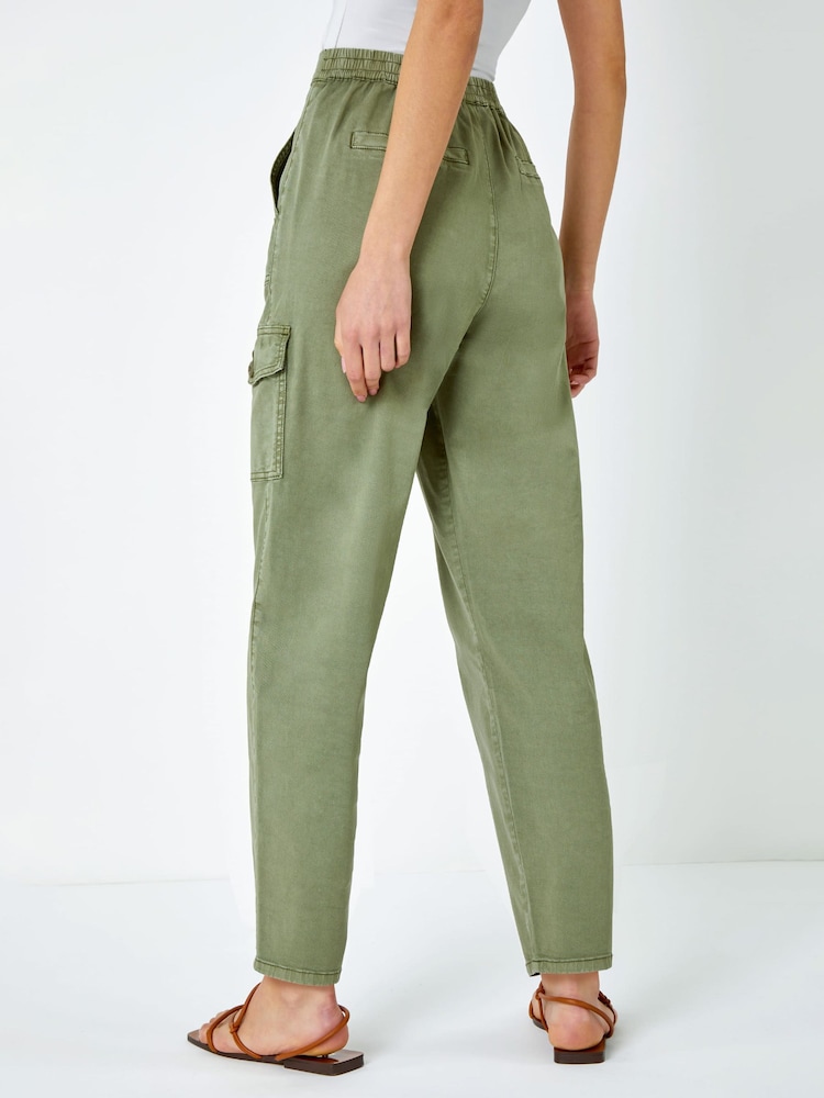 Roman Green Casual Stretch Cargo Trousers - Image 2 of 5