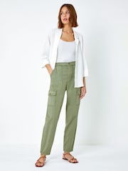 Roman Green Casual Stretch Cargo Trousers - Image 4 of 5