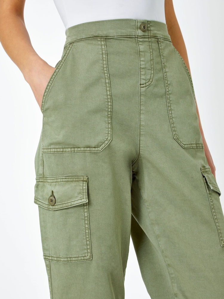 Roman Green Casual Stretch Cargo Trousers - Image 5 of 5