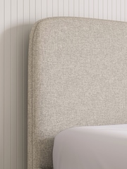 Natural Light Tweedy Plain Matson Upholstered Ottoman Storage Bed Frame - Image 3 of 9
