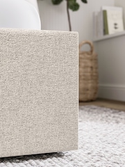 Natural Light Tweedy Plain Matson Upholstered Ottoman Storage Bed Frame - Image 5 of 9