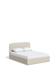 Natural Light Tweedy Plain Matson Upholstered Ottoman Storage Bed Frame - Image 7 of 9