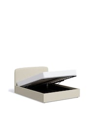 Natural Light Tweedy Plain Matson Upholstered Ottoman Storage Bed Frame - Image 8 of 9