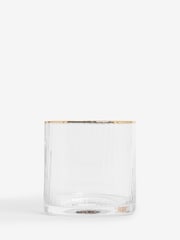 Clarke & Clarke Clear & Gold Denver Set of 4 Short Tumbler Glasses - Image 3 of 3