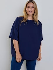 Live Unlimited Navy Batwing Knitted Jumper - Image 4 of 5