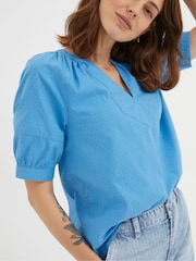 FatFace Asha Blue Blouse - Image 5 of 6