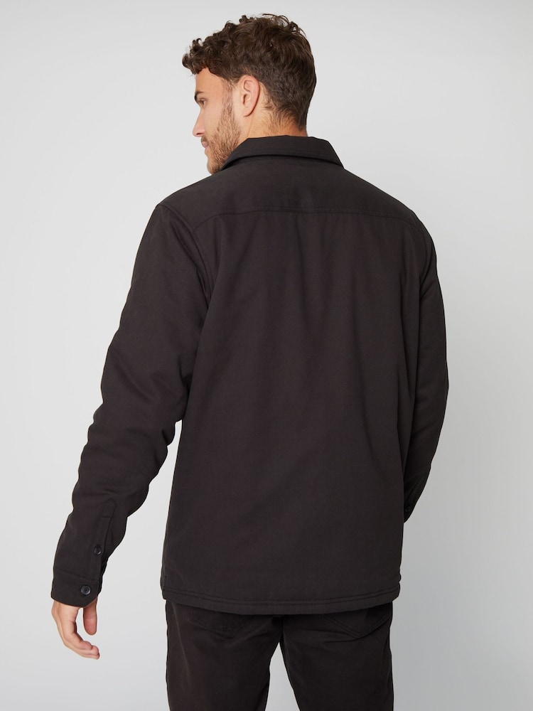 Threadbare Black Check Lined Cotton Shacket - Image 2 of 4