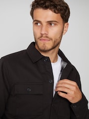 Threadbare Black Check Lined Cotton Shacket - Image 4 of 4