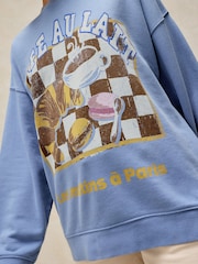 White Stuff Blue Cleo Graphic Sweatshirt - Image 4 of 6
