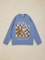 White Stuff Blue Cleo Graphic Sweatshirt - Image 5 of 6