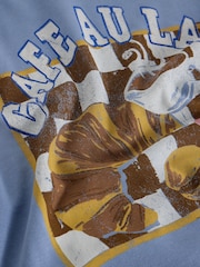 White Stuff Blue Cleo Graphic Sweatshirt - Image 6 of 6